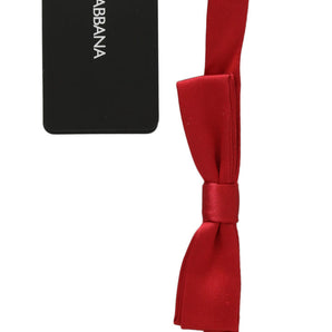 Dolce &amp; Gabbana Elegant Red Silk Bow Tie