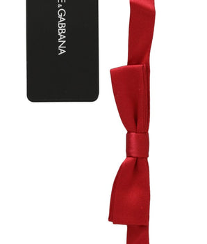 Dolce & Gabbana Elegant Red Silk Bow Tie Dolce & Gabbana 