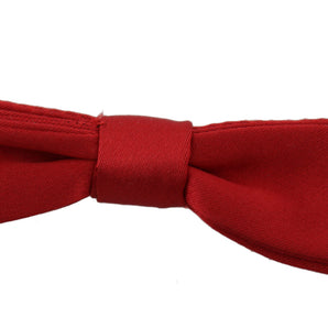 Dolce &amp; Gabbana Elegant Red Silk Bow Tie