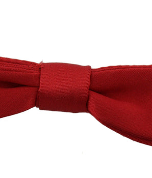Dolce & Gabbana Elegant Red Silk Bow Tie Dolce & Gabbana 
