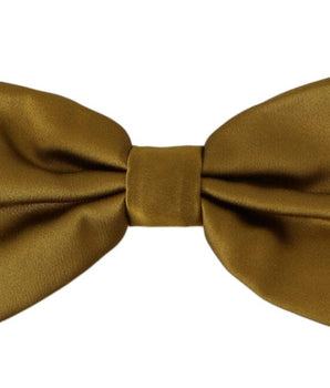 Dolce & Gabbana Elegant Mustard Silk Bow Tie Dolce & Gabbana 
