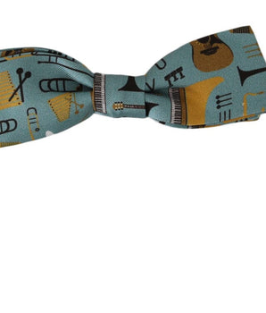 Dolce & Gabbana Elegant Mint Green Jazz Club Silk Bow Tie Dolce & Gabbana 