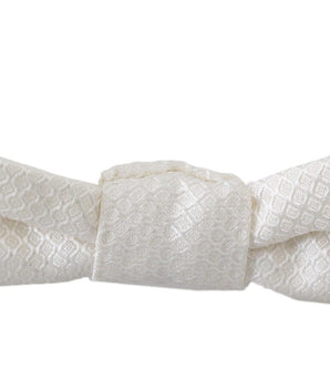 Dolce & Gabbana Elegant White Silk Bow Tie Dolce & Gabbana 