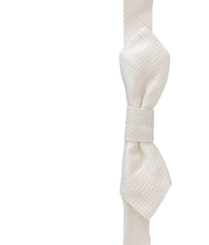 Dolce & Gabbana Elegant White Silk Bow Tie Dolce & Gabbana 