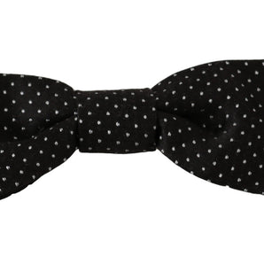 Dolce & Gabbana Elegant Black Polka Dot Silk Bow Tie