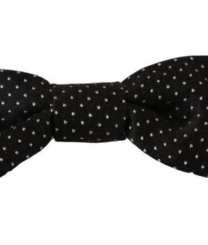 Dolce & Gabbana Elegant Black Polka Dot Silk Bow Tie Dolce & Gabbana 