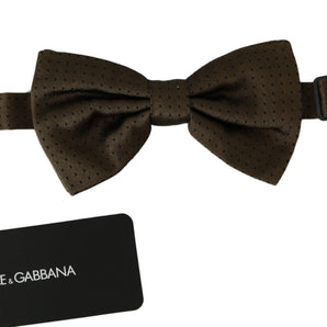 Dolce &amp; Gabbana Elegante pajarita de seda con lunares marrones