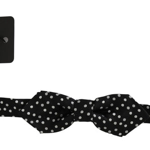 Dolce & Gabbana Elegant Black Polka Dot Silk Bow Tie Dolce & Gabbana 