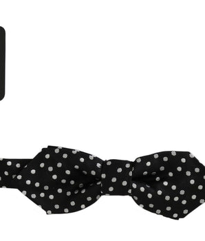 Dolce & Gabbana Elegant Black Polka Dot Silk Bow Tie Dolce & Gabbana 