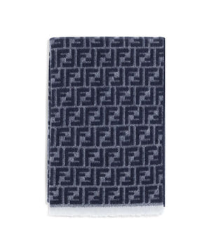 Fendi Blue Fleece Wool Scarf