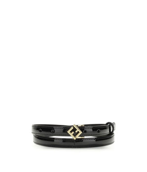 Fendi Black Calf Leather Bos Taurus Thin Belt