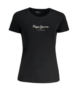 Pepe Jeans Black Cotton Women's T-Shirt