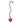 Christian Dior Red Heart Pendant Necklace With Braided String