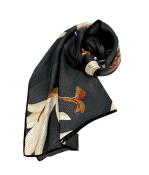 Borbonese Black Silk Women Scarf