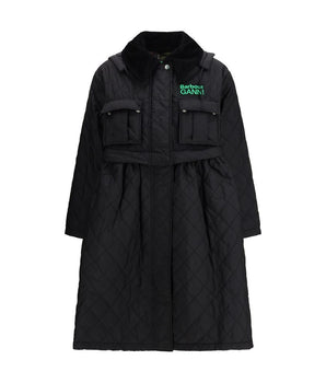 Barbour Black Polyester Coat