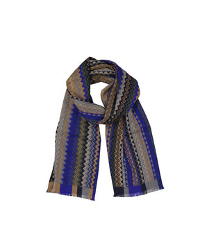Missoni Blue Wool Scarf
