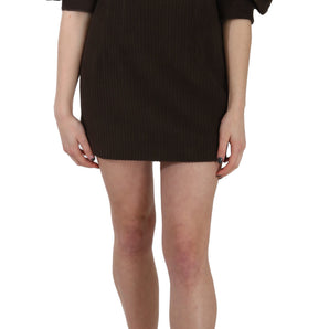 Dolce & Gabbana Chic Brown Corduroy Bodycon Mini Dress