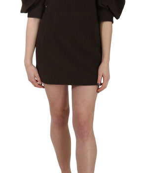 Dolce & Gabbana Chic Brown Corduroy Bodycon Mini Dress Dolce & Gabbana 