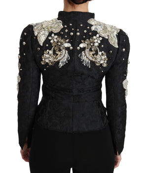 Dolce &amp; Gabbana Elegant Black Silver Baroque Jacket