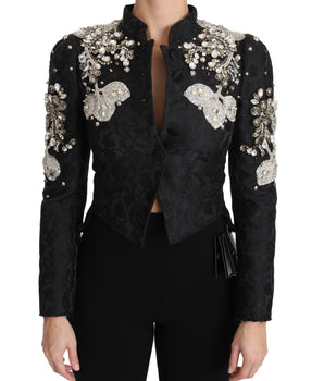 Dolce &amp; Gabbana Elegant Black Silver Baroque Jacket