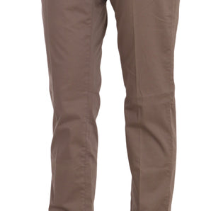 Dondup Chic Brown Straight Cut Trousers