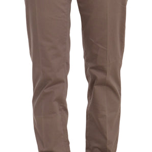 Dondup Chic Brown Straight Cut Trousers