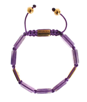 Nialaya Dazzling Diamond Gold-Plated Amethyst Bracelet Nialaya 