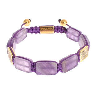 Nialaya Dazzling Diamond Gold-Plated Amethyst Bracelet