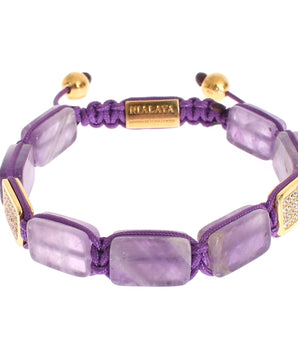 Nialaya Dazzling Diamond Gold-Plated Amethyst Bracelet Nialaya 