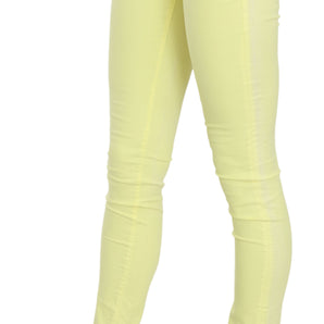 PINKO Chic Yellow Low Waist Skinny Casual Trousers