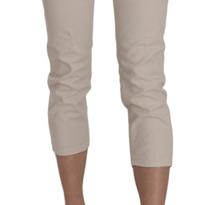 Dondup Beige Low Waist Skinny Cropped Capri Pants