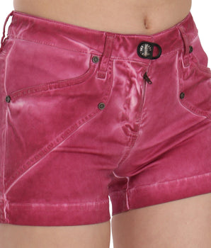 PLEIN SUD Pink Mid Waist Cotton Mini Denim Shorts PLEIN SUD 