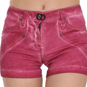 PLEIN SUD Chic Pink Washed Denim Shorts