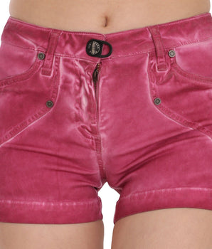 PLEIN SUD Pink Mid Waist Cotton Mini Denim Shorts PLEIN SUD 