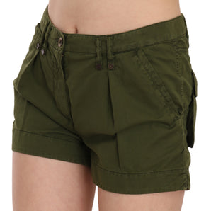 PLEIN SUD Emerald Mid Waist Cotton Shorts