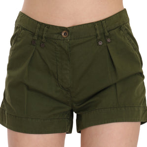 PLEIN SUD Emerald Mid Waist Cotton Shorts