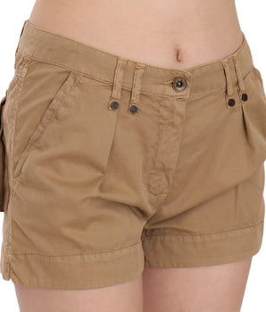 PLEIN SUD Brown Mid Waist 100% Cotton Mini Shorts PLEIN SUD 