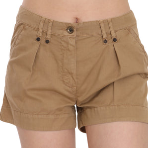 PLEIN SUD Chic Brown Mid Waist Mini Shorts