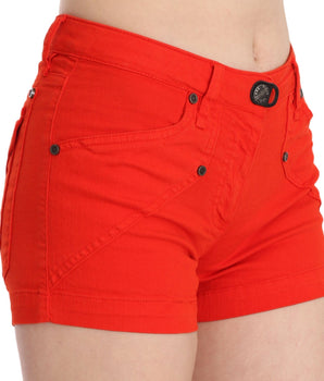 PLEIN SUD Orange Mid Waist Cotton Denim Mini PLEIN SUD 