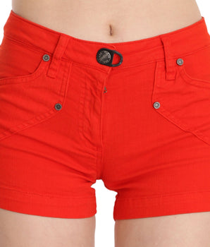 PLEIN SUD Orange Mid Waist Cotton Denim Mini PLEIN SUD 