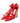 Dolce & Gabbana Red Calf Suede Strappy Heels Sandals Shoes
