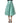 Dolce & Gabbana Green Satin High-Waisted Pleated A-line Midi Skirt