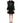 Dolce & Gabbana Black Satin Long Puff Sleeves Pleated Dress