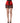 Dolce & Gabbana Red Satin Corset Style High Waist Mini Skirt