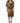 Dodo Bar Or Bronze Toned Satin Fringe Hemmed Shawl Midi Dress