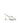 Amina Muaddi Silver Calf Leather Bos Taurus Stiletto Heel Sandals