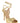 Twinset Gold Leather Stiletto Heel Sandals