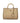 Guess Jeans Beige Leather Women's Bag with Handles and Shoulder Strap
