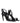 The Attico Black Leather Stiletto Heel Sandals