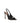 Amina Muaddi Black Satin Stiletto Heel Sandals